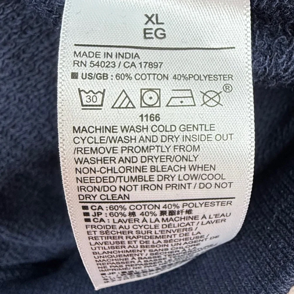 Banana Republic Navy Blue Embroidered Star Logo Crewneck Sweatshirt Mens XL‎